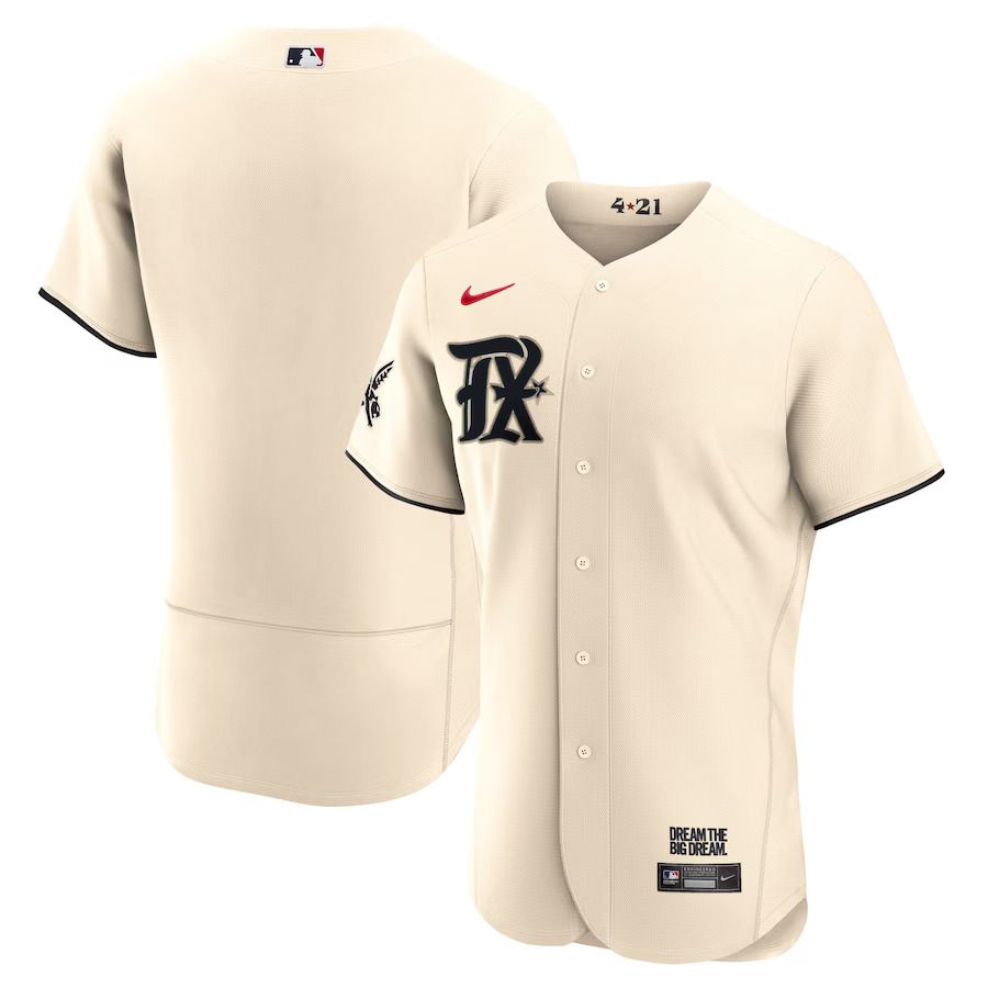 Men Texas Rangers Nike Cream 2023 City Connect Authentic MLB Jersey